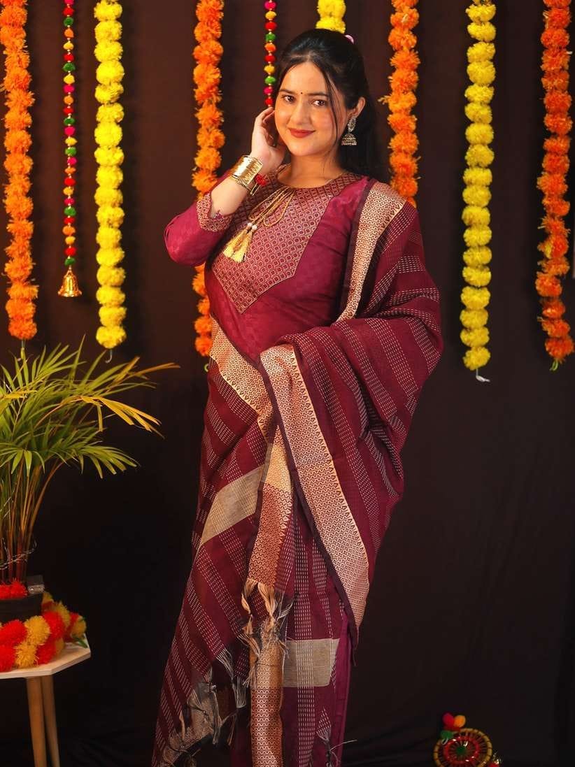 Maroon Women’s Kurta & Pant Set