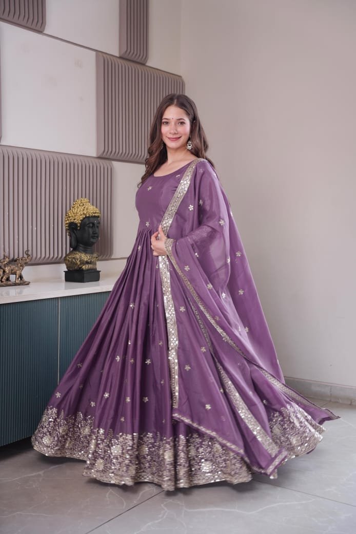 Premium Embroidered Anarkali Suit Set for Women