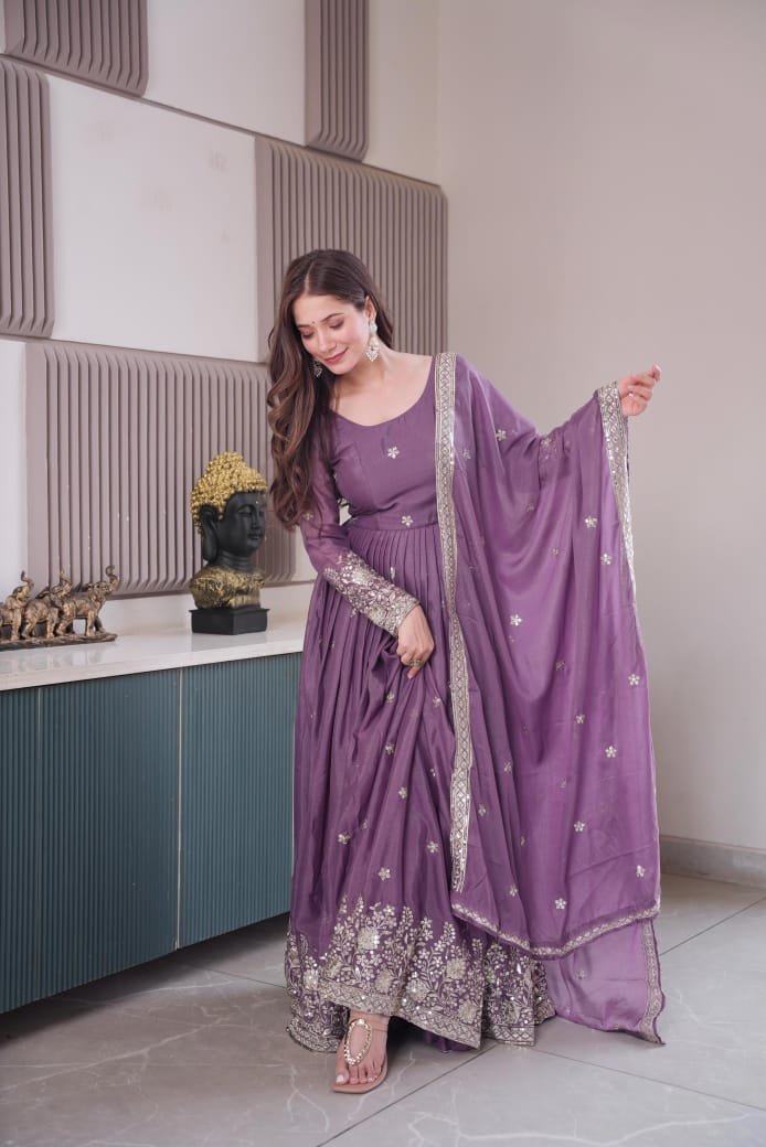 Premium Embroidered Anarkali Suit Set for Women