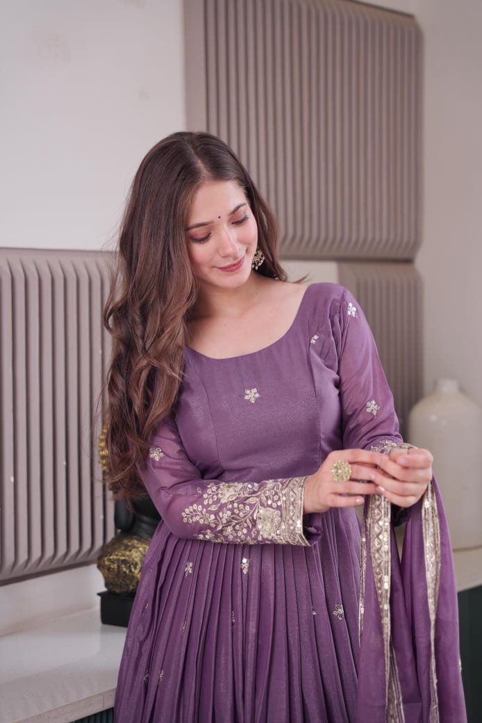 Premium Embroidered Anarkali Suit Set for Women