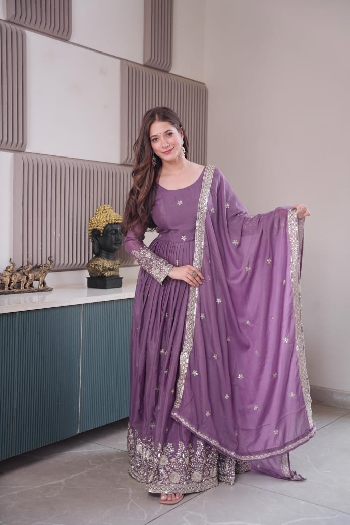 Premium Embroidered Anarkali Suit Set for Women