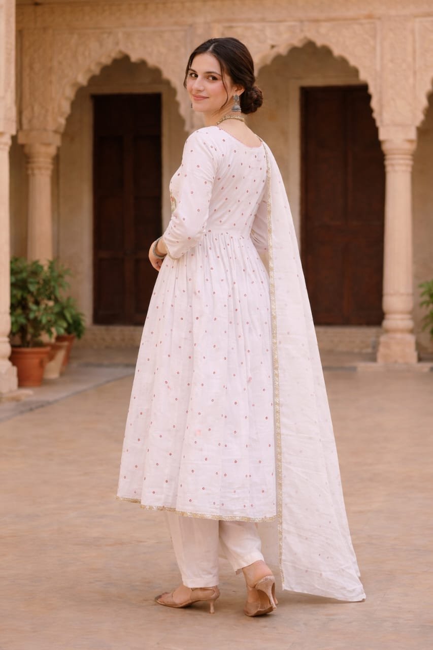 Women’s Embroidered Anarkali Kurta Set with Dupatta