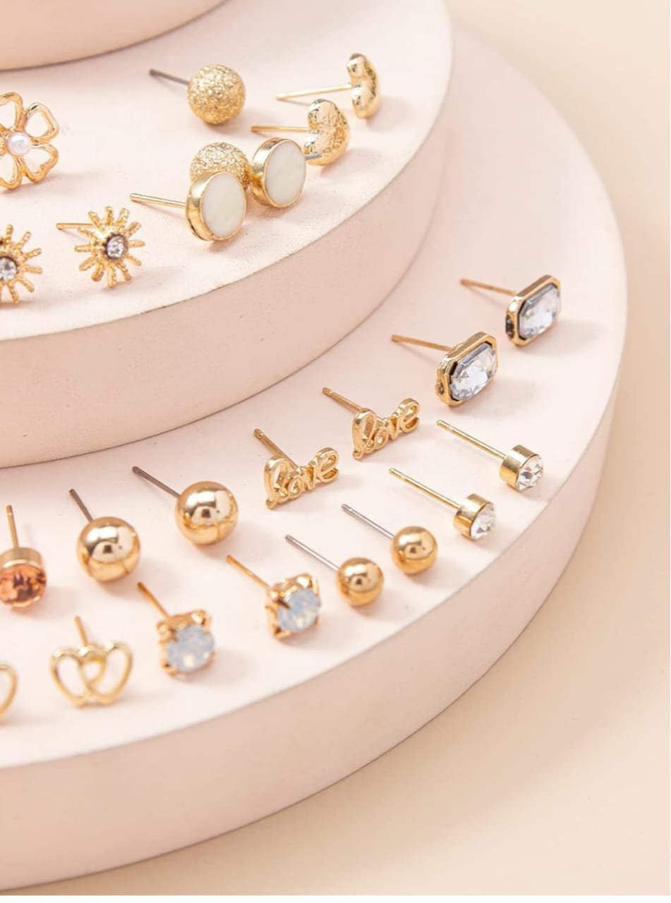 Shining Diva Fashion 30 Pairs Earrings Combo Set for Women