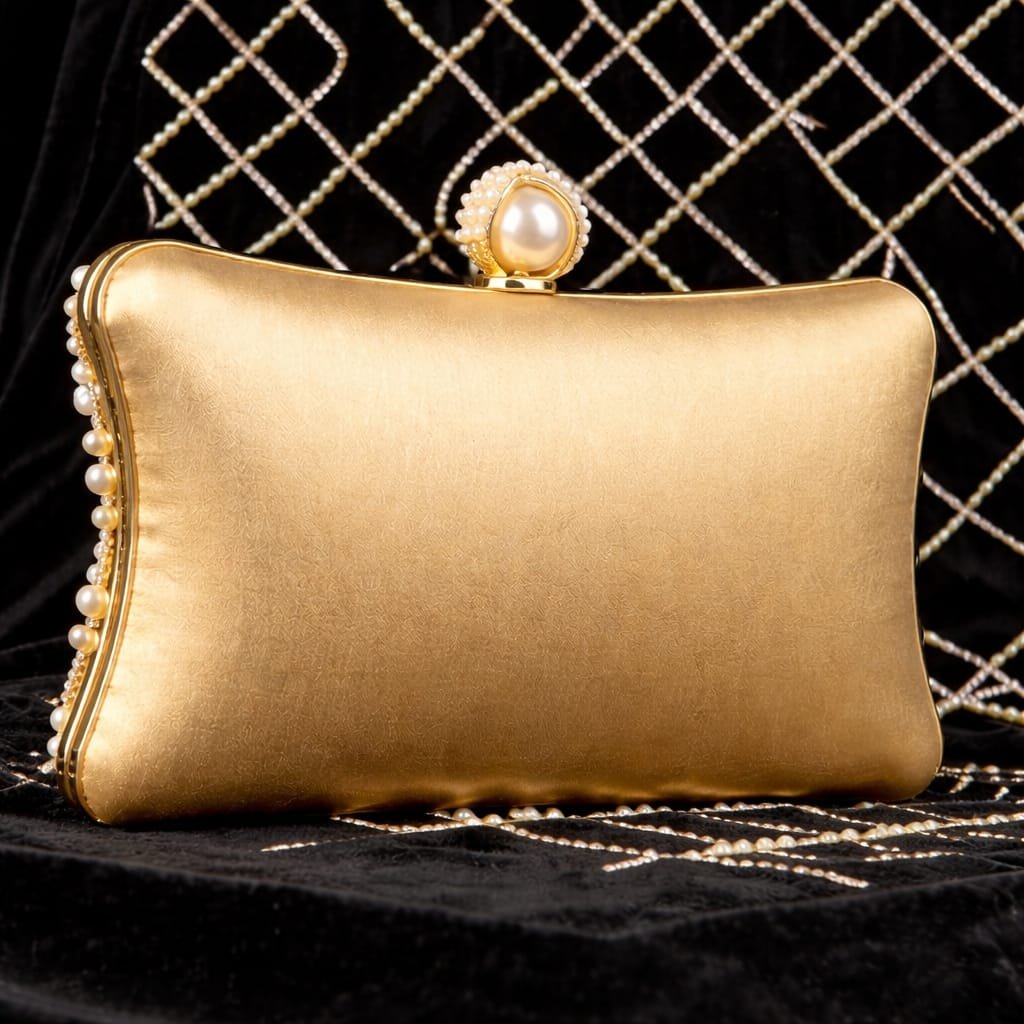 Luxury Pearl Beaded Clutch Handbag for Women