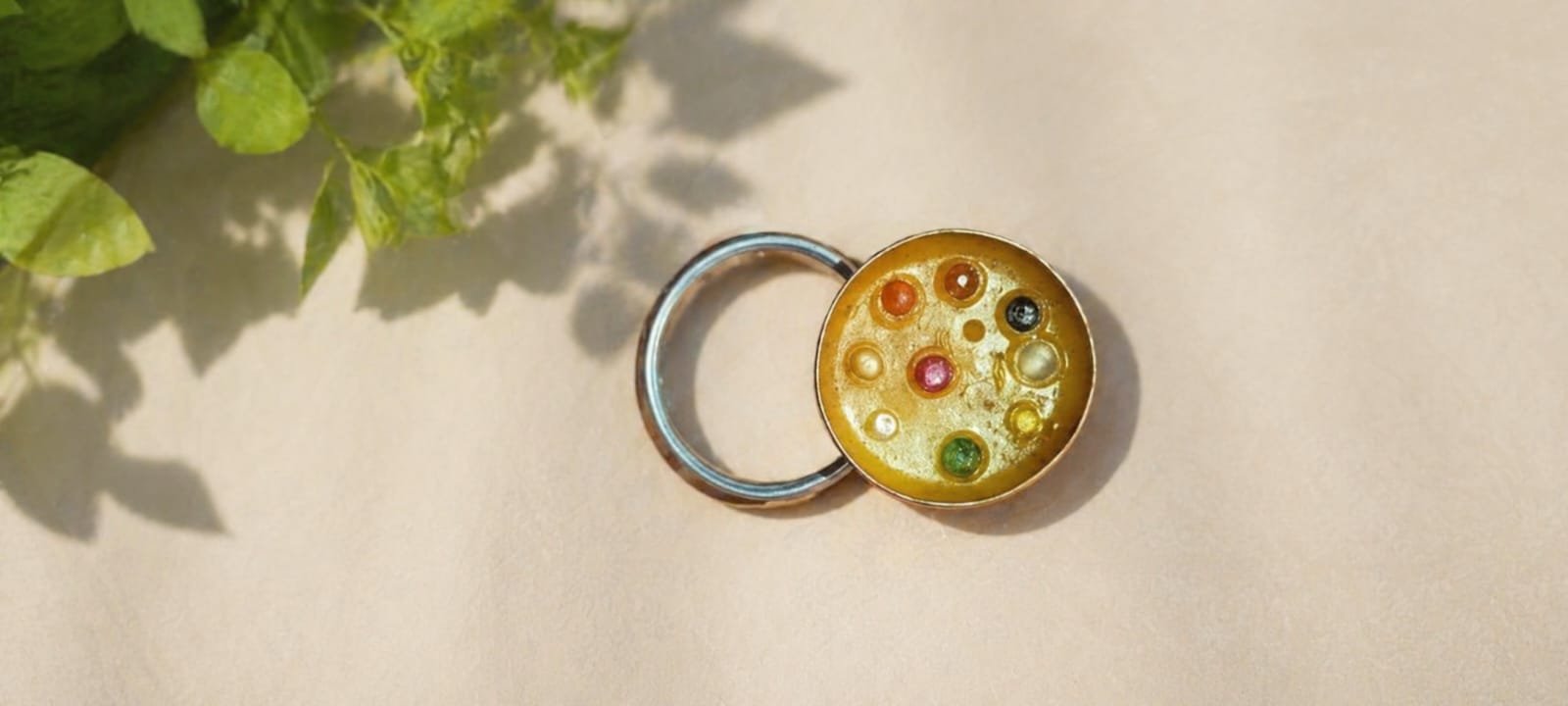Navratna Gemstone Keychain – 9 Planet Stone