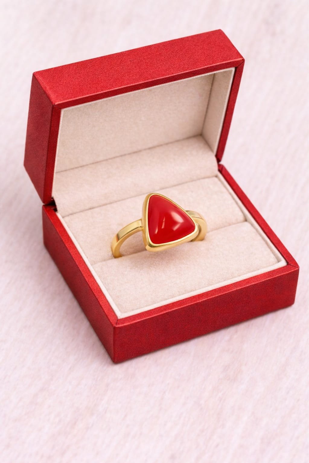 Natural Triangle Red Munga (Red Coral) Gemstone