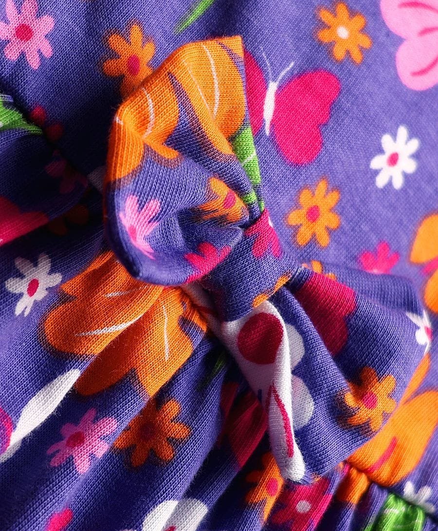 Girls Floral Printed Fit & Flare Dress for Kids
