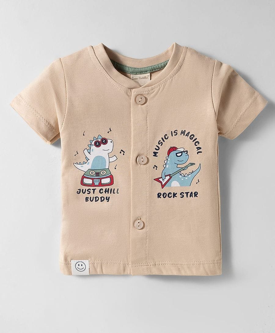 Baby Boys Cotton Co-Ord Set with Dinosaur Print